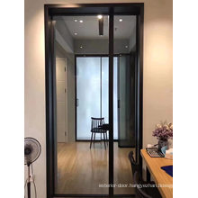 Narrow Aluminum Frame Modern Frosted Glass Bathroom Door